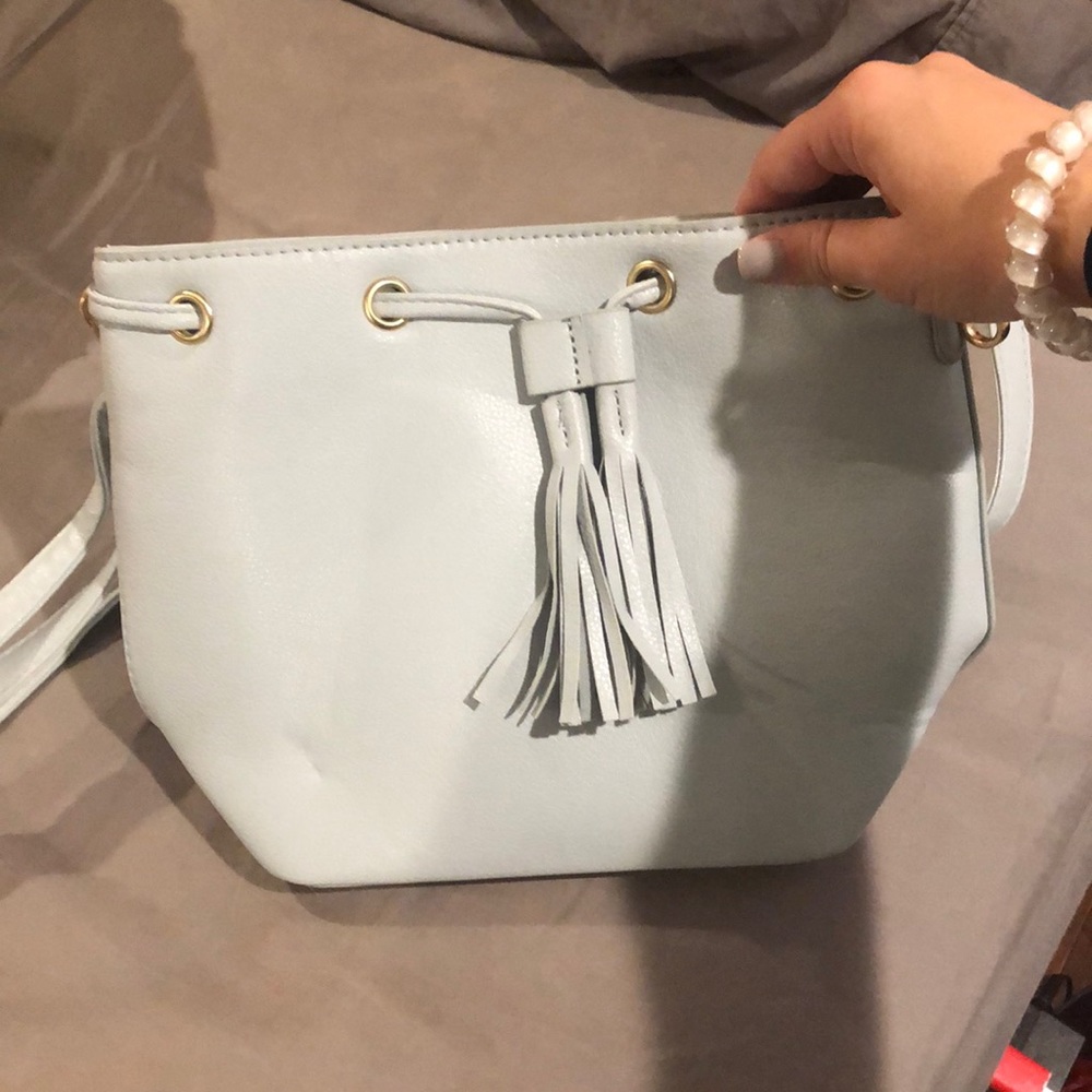 Pale blue over-the-shoulder bag!